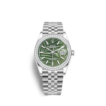 Rolex Datejust 36 Stainless Steel / Diamond / Green - Palm / Jubilee