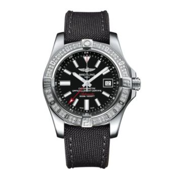 Breitling Avenger II GMT Stainless Steel / Diamond / Volcano Black / Military