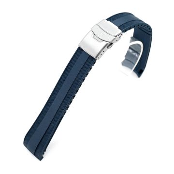 StrapXPro - Navy Blue SMX02A Rubber Strap compatible with Seiko Speedtimer SSC911 Series - 21mm