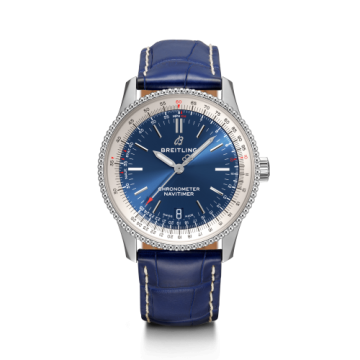 Breitling Navitimer 1 38 Automatic Stainless Steel / Blue / Croco / Folding