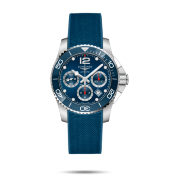 Longines HydroConquest 41 Automatic Chronograph Stainless Steel / Ceramic / Blue / Rubber