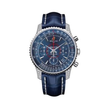 Breitling Montbrillant 01 Stainless Steel / Diamondworks / Aurora Blue / Croco