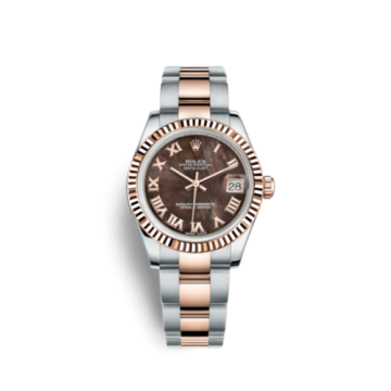 Rolex Datejust 31 Rolesor Everose Fluted / Oyster / Black MOP Roman