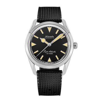 Nivada Grenchen Super Antarctic 35 Black - Beige Luminova / Stainless Steel / Tropic