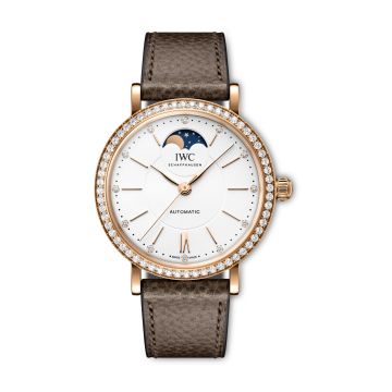 IWC Schaffhausen Portofino Automatic Moon Phase 37 Red Gold - Diamond / Silver