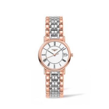 Longines Presence Quartz 30mm PVD Red / White - Roman / Bracelet
