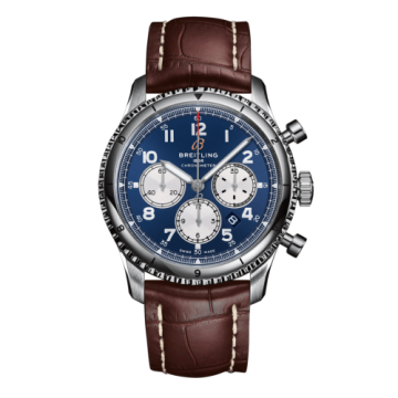 Breitling Aviator 8 B01 Chronograph 43 Stainless Steel / Blue / Croco / Folding