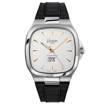 Glashütte Original Seventies Panorama Date Silver / Rubber / Folding