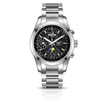 Longines Conquest Classic Moonphase Stainless Steel / Black / Bracelet