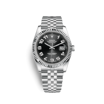 Rolex Datejust 36 Stainless Steel Fluted / Jubilee / Black Arabic