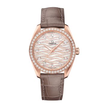 Omega Seamaster Aqua Terra 150M Master Chronometer 38 Sedna Gold / Diamond / Wave Diamond / Alligator