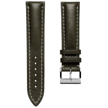 Ostend Thick Padded Leather Watch Strap - Patina Green - 24mm