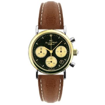 IWC Schaffhausen Portofino Lady Chronograph MecaQuartz Stainless Steel / Yellow Gold / Black / Calf