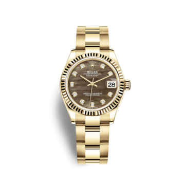 Rolex Datejust 31 Yellow Gold / Fluted / Black MOP / Oyster