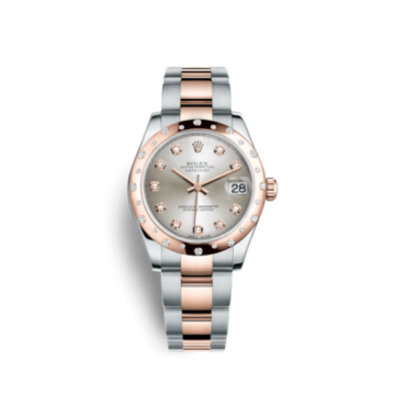 Rolex Datejust 31 Rolesor Everose Domed Diamond / Oyster / Silver Diamond