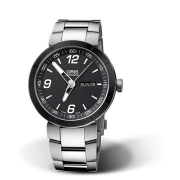 Oris TT1 Day Date Stainless Steel - Ceramic / Black / Bracelet