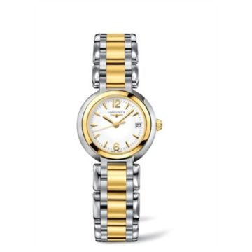 Longines PrimaLuna Quartz 26.5 Stainless Steel / Yellow Gold / White / Bracelet