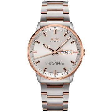 Mido Commander Chronometer Stainless Steel - Rose Gold / Silver / Bracelet