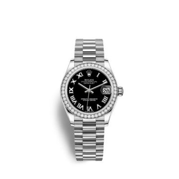 Rolex Datejust 31 White Gold Diamond / Black - Roman