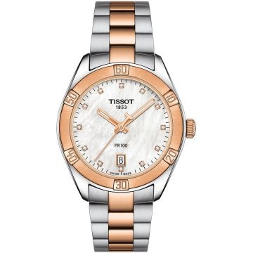 Tissot PR 100 Sport Chic 36 Stainless Steel / Rose Gold PVD / MOP / Bracelet
