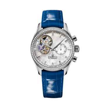 Zenith El Primero Chronomaster Lady 38 Stainless Steel / Diamond / Mother of Pearl / Alligator