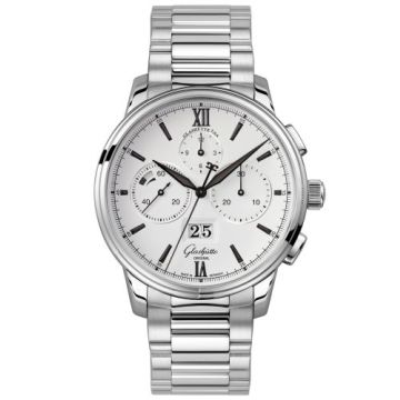 Glashütte Original Senator Chronograph Panorama Date Stainless Steel / Silver / Bracelet