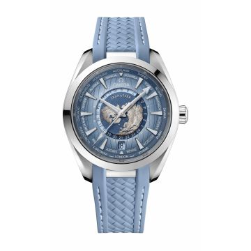 Omega Seamaster Aqua Terra 150M Master Chronometer 43 Worldtimer Stainless Steel / Summer Blue / Rubber