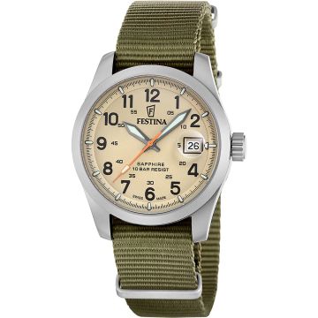 Festina Swiss Field Nato Date Olive / Brown