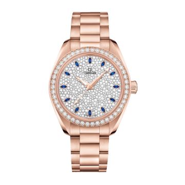 Omega Seamaster Aqua Terra 150M Master Chronometer 34 Sedna Gold / Diamond / Snow Sapphire / Bracelet