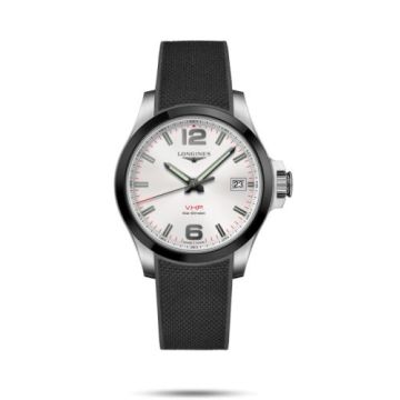 Longines Conquest V.H.P. 41 Stainless Steel / Ceramic / Silver / Rubber