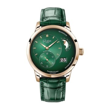 Glashütte Original PanoMatic Lunar Red Gold / Green / Alligator / Short Folding