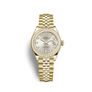 Rolex Lady-Datejust 28 Yellow Gold Diamond / Jubilee / Silver Diamond
