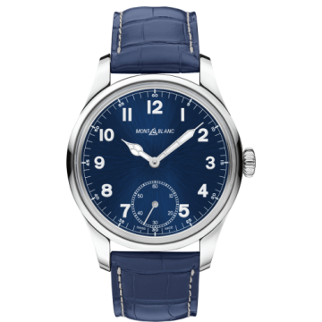 Montblanc 1858 Manual Small Second Stainless Steel / Blue