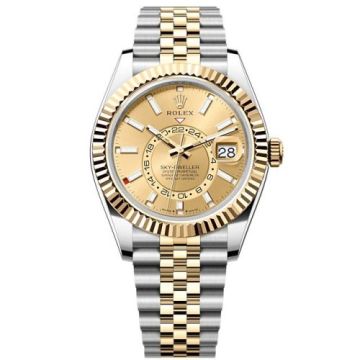 Rolex Sky-Dweller Stainless Steel - Yellow Gold / Champagne / Jubilee