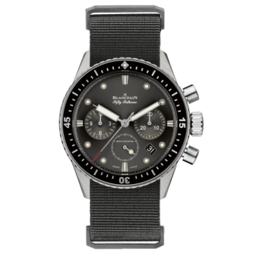 Blancpain Fifty Fathoms Bathyscaphe Flyback Chronograph Stainless Steel / Grey / Black Nato
