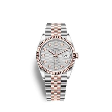 Rolex Datejust 36 Stainless Steel / Everose / Fluted / Silver - Fluted - Diamond / Jubilee