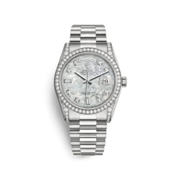 Rolex Day-Date 36 White Gold Diamonds / President  / MOP