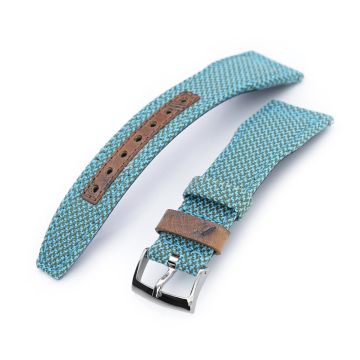 Q.R. Pilot watch strap 20mm or 22mm Revive Watch Band in Blue Mixed Green - 22mm