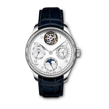 IWC Schaffhausen Portuguese Perpetual Calendar Tourbillon Platinum / Silver