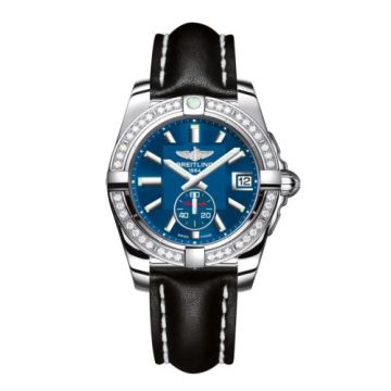 Breitling Galactic 36 Automatic Stainless Steel / Diamond / Gun Blue / Calf