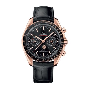 Omega Speedmaster Moonphase Chronograph Master Chronometer Sedna Gold / Black