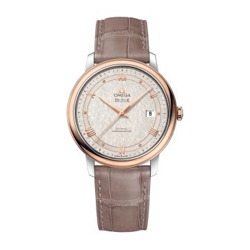 Omega De Ville Prestige Co-Axial 39.5 Stainless Steel / Red Gold / Vintage Silver Silk