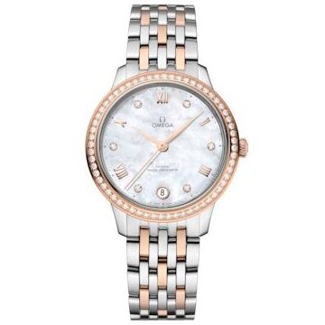 Omega De Ville Master Chronometer 34 Stainless Steel - Sedna Gold - Diamond / MOP / Bracelet