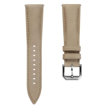Whitby Padded Genuine Leather Watch Strap - Pastel Beige - 22mm