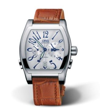 Oris Tonneau Worldtimer Stainless Steel / Silver