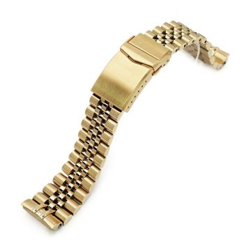 Super-J Louis 22mm Gold Stainless Steel Bracelet for Seiko Turtle SRPC44 - 18mm