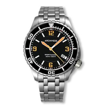 Archimede SportTaucher Stainless Steel / Black / Bracelet