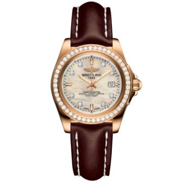Breitling Galactic 32 Sleek Edition Rose Gold / Diamond / Pearl Diamond / Calf