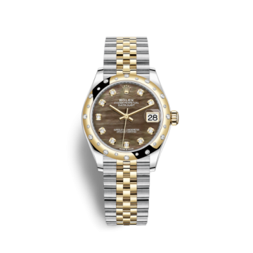 Rolex Datejust 31 Stainless Steel / Yellow Gold / Domed - Diamond / Black MOP / Jubilee