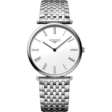 Longines La Grandes Classique Quartz 36  Stainless Steel / White Roman / Bracelet
